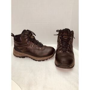Eddie Bauer Boots Mens 9.5M Everett Waterproof Hiking Boot Brown Leather EUC